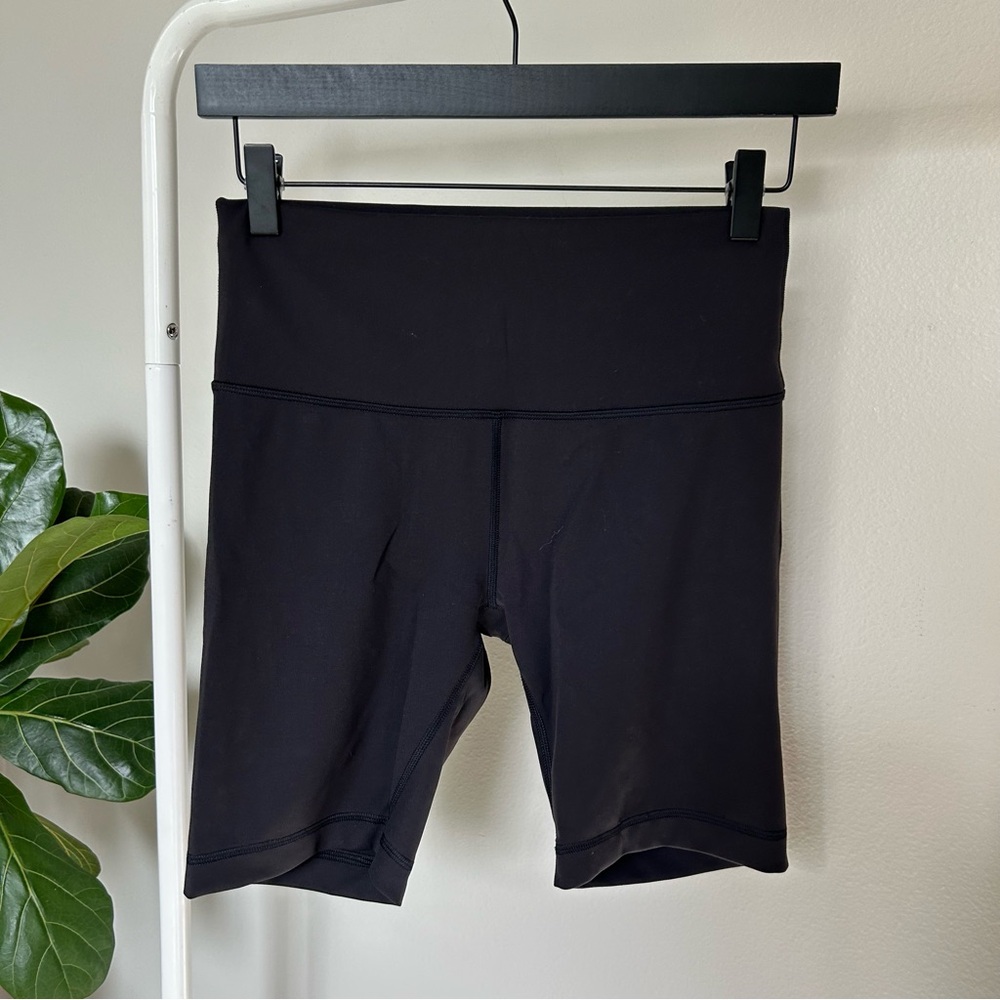 Lululemon Wunder Train High-Rise Black Biker Short 6"